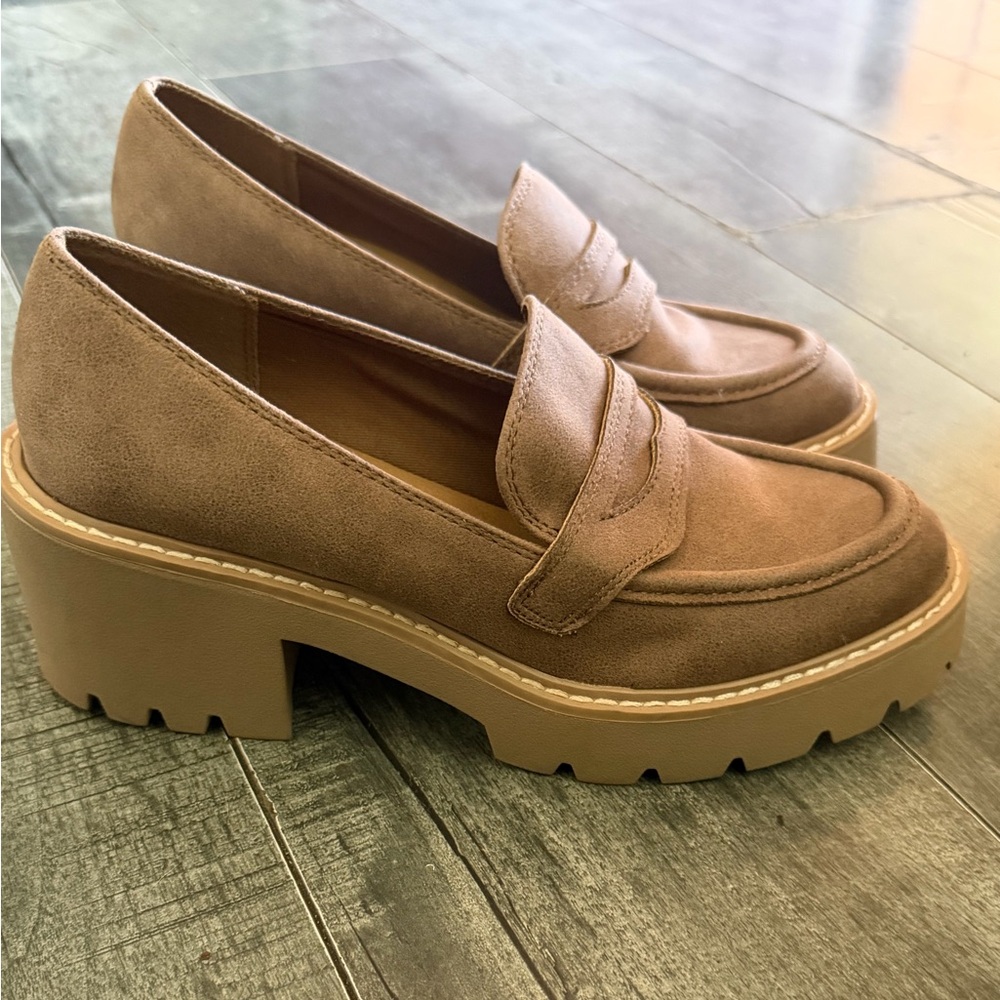 Nordstrom Chunky Platform Loafers in Taupe